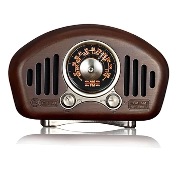 KARŠTO Vintage Retro Medienos FM SD MP3 Bluetooth Tranzistorius Įkraunamas Radijo Garsiakalbis, Palaiko AUX Funkcija
