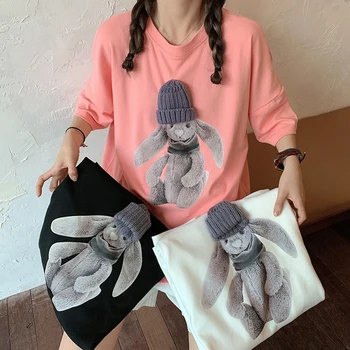 Kawaii Negabaritinių Marškinėliai Moteriška Vasaros 2021 Prarasti Kvėpuojantis Medvilnės LadiesStreetwear Hip-Hop Tendencija Drabužių Japonija Atsitiktinis Tees