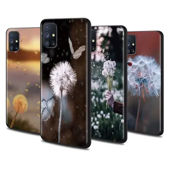 Kiaulpienių Žiedų Case for Samsung Galaxy M31 M30s M51 M31s M11 M01 M21 F41 A7 A9 2018 Black Padengti A02 A32 A52 A72 A51 A71 Coque