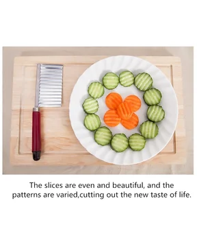 Kūrybos multifunkcinis nerūdijančio plieno peilis bulvių smulkintuvą peilis fri peilis banga peiliu virtuvės pjaustymo juostelės artefaktas