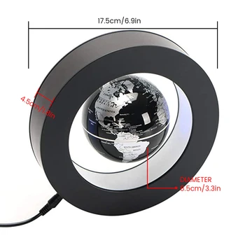LED Globe Šviesos, O Formos Magnetic Levitation Pakabos Pasaulyje Lempa Pasaulio Žemėlapyje Magnetinio Naktį Šviesa MUMS/ES/JK Plug Namų Puošybai