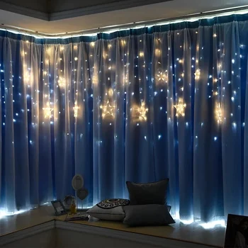LED Moon Star LED Girliandą Užuolaidų Pasakų Žibintai String Kalėdų, Naujųjų Metų Vestuves Namo Kambaryje Ramadanas, Dekoracijos, Žibintai
