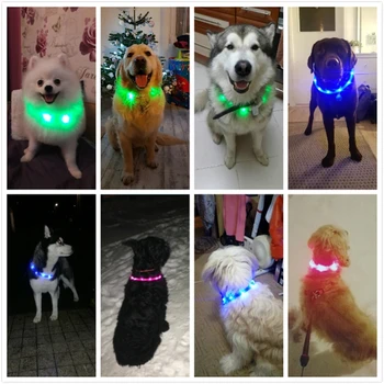 Led Usb Šunų Antkaklis Naminių Šunų Antkaklis Naktį Šunų Antkakliai Žėrintis Šviesos Įkraunamas LED Naktį Saugos Mirksi Švyti Šunų Reikmenys