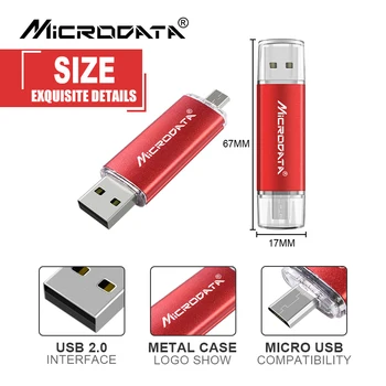 Logotipą Spalvinga OTG USB Flash Drive Usb 2.0 Pen Drive 