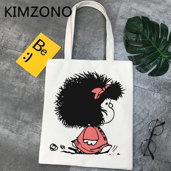 Mafalda pirkinių krepšys bolso perdirbti daugkartinio naudojimo maišelis bolsas de tela bolsa džiuto pluošto krepšys krepšys shoping bolsas ecologicas austi sacolas