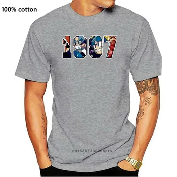 Mega Vyras VYRIŠKI trumpomis Rankovėmis T-Shirt Juoda 1987 Užsakymą Pagaminti Marškinėliai