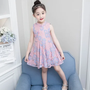 Mergaičių Vasaros Suknelė 2021 Nauja Vaikų Drabužių Mergina Retro Stiliaus Kinijos Suknelės Vaikai Mados Mergaičių Šalis Suknelė 2 Iki 9 Metų amžiaus