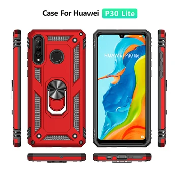 Metalo Žiedas Atveju Huawei P40 30 P20 Lite E Magnetinio Atsparus Smūgiams Šarvai Atveju, Huawei 30 P40 Pro Plus P Smart Pro S Z 2019 2020
