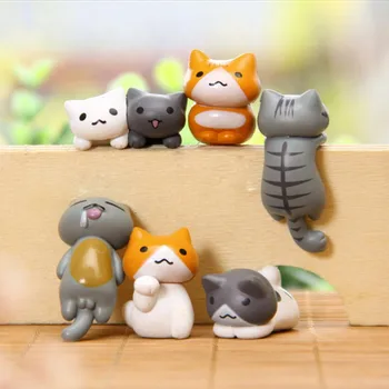 Mielas 6 Gabalas Miniatiūriniai Pasakų Sodo Kačių Ornamentu Mini Sodo Gyvūnų Rekvizitai Dekoro Vazonas Dekoro Namų Puošybai