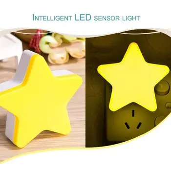 Mini Mielas Star LED Nakties Šviesos ES MUMS Plug ABS Medžiagos Pulg-in Lizdas, 3 Spalvų Pasirinkti, Naktiniai Sienos Lempos, Miegamojo, Gali Q3K7