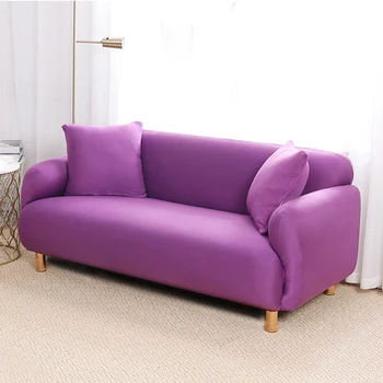 Minkštas Aukštos Elastingas Neslidus Sofa Dangtelis Modernus Paprasta Violetinė Šiaurės Šalių Mados Kieto Spalvų Stiliaus 1 2 3 4 Vieta Kambarį Kolonėlė