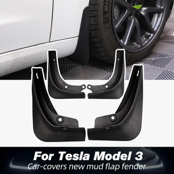 Model3 Anglies Pluošto Tesla Model 3 2021 Priedai Purvo Atvartais Guard Sparnas Priekiniai Galiniai Varantys Mudguard ABS Modelio Tris