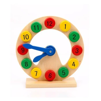 Montessori Medinis Laikrodis Vaikų Mokymo Išteklių Švietimo Žaislai Vaikams 1 3 5 7 8 Metų Jouets Bois Supilkite Enfants