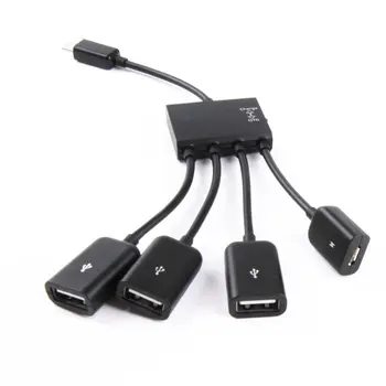 Multifuntional 4 Port Micro USB Power Įkrovimo OTG Hub Kabelis Laido Adapteris Jungtis, Skirta 