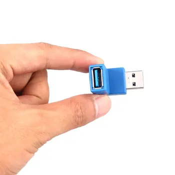 Mėlyna stačiu Kampu USB 3.0 Tipo Vyrų ir Moterų Kištuko Jungties Adapteris Keitiklis OCT998