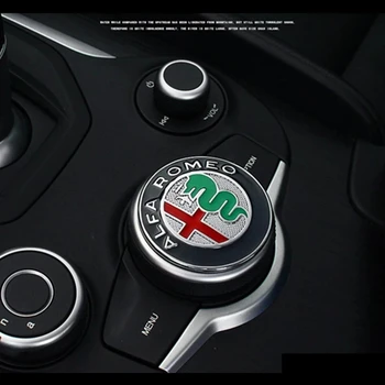 Naujas 5cm Automobilio Salono Įrankių Multimedijos Mygtukas Apdailos Žiedas Dangtelio lipdukas, Skirtas Alfa Romeo Giulia Stelvio 2017 Automobilių optikos priedas