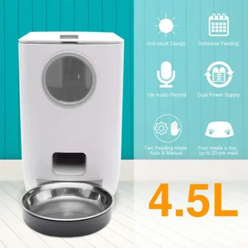 NAUJAS Automatinis Laiko Smart Finansuojančiojo Automatic Pet Feeder Kačių ir Šunų Elektros Sauso Maisto Dozatorius 3.5 L, 4.5 L Kaušelius Produkto Prekes