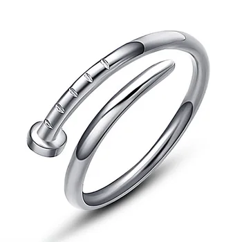 Naujas Mados Asmenybės Varžtas žiedas Pora Paprasta Atidaryti Žiedas Moterims Gimtadienio Kūrybos dovanėlės Paprastas Nagų Auksas, Sidabras, Visi
