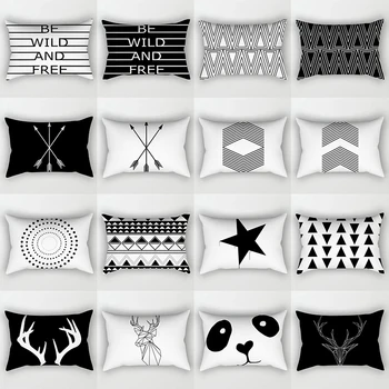 Naujas Mados Dekoratyvinis Užvalkalas Juodas/Baltas Geometrinis Mesti Padengti Pagalvės Užvalkalą Pagalvėlių Gyvenamasis Kambarys Sofos Aikštėje Namų Dekoro