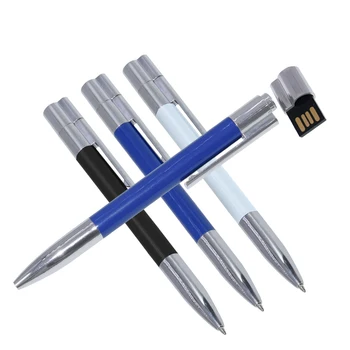 NAUJAS Metalo Rutulio Tašką Pen Stick, Usb 2.0 Flash Drive 4GB 8GB 16GB Atminties Lazdos Pendrives 128MB Kietas Dovanos (Virš 10vnt Nemokama Logo)