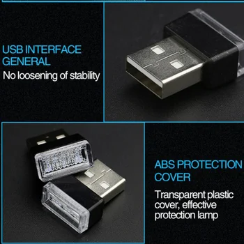 Naujų automobilių LED Lemputė USB Atmosfera Šviesą Audi A1 A3 A4 B8 B9 A5 A6 A7 Q3 Q7
