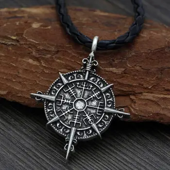Odin Simbolis, Talismanas Karoliai Viking Kompasas Apsaugos Simbolis Amuletas Neckalce Pakabukas Bižuterijos Karoliai