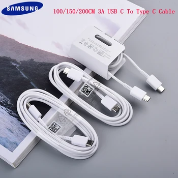 Originalus Samsung 3A PD Super Greitas Įkroviklis Laidas 100/150/200cm USB Type C) USB C Kabelio 10 Pastaba S20 Plius A71 A51 A31 S20 FE