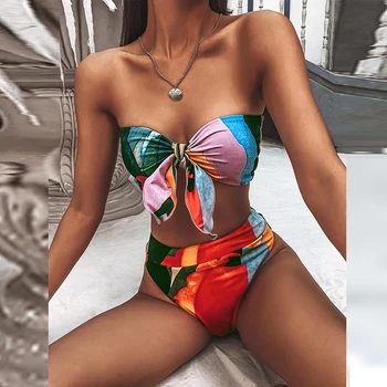 Panele Seksuali Nėrinių-Up Stebėjimo Maudymosi Kostiumėlį Bikini Vasarą Moterys Elegantiškas Paplūdimio Nutraukė Bikini Maudymosi Kostiumą Mados Atsitiktinis Spausdinti Bikini