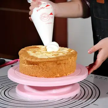 Plastikiniai Pyragas Plokštės Ratas Sukasi priešslydžio Sistema Apvalus Tortas Stovi Tortas Dekoravimo Sukamasis Stalas Virtuvėje 