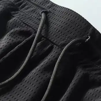 Plisuotos Tiesios Kelnės, vyriškos Mados vientisos Spalvos Elastinga Juosmens Atsitiktinis Kelnės Vyrams Streetwear Prarasti Japonijos Ledo Šilko Kelnės Vyrai