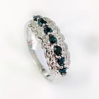 Populiarus Ponios Sužadėtuvių Žiedai Moterims, Mėlyna Cirkonis White Crystal Piršto Žiedą Famale Vestuvių Mados Juvelyrikos Visą Pardavimas