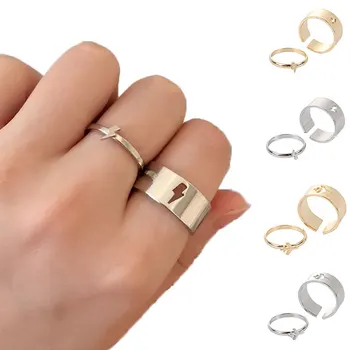 Pora Žiedus Žaibo Atitikimo Žiedai, Moterų, Vyrų Vestuvių Nustatyti Pažadas Žiedas Mėgėjams Atitikimo Aukso Sidabro Spalvos Žiedai