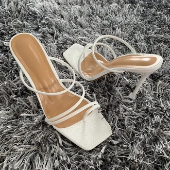 Prabanga Vasaros Vestuvių aukštakulnį Ponios Aukštakulniai Siurbliai Moterų batai Juoda Plius Dydis Moterų Sandalai A351
