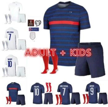 Prancūzija Vaikas Futbolas Džersis Vyrų Futbolo Marškinėliai Berniukui futbolo Kostiumas 2020 2021 Francees Vaikų Suaugusiųjų Kostiumas Jersey Vaikas rinkinys Nustatyti Vienodą