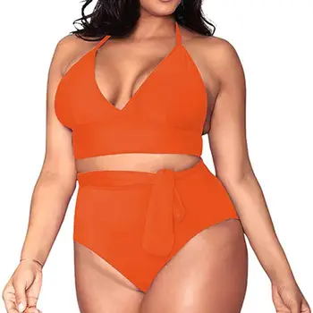 Push-Up Bikinis 2020 Dviejų dalių maudymosi kostiumėlis Moterims Aukšto Juosmens Juoda Rausva Bikini Komplektas Plius Dydis maudymosi Kostiumėliai Paplūdimio Maudymosi Kostiumai Bikini 4XL