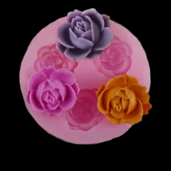 Rose Sugarcraft Lapai Silikono Formos Saldainiai Polimero Molis Minkštas Pelėsių Tortas Decorationg Įrankis Gėlių Priėmimo GumPaste Rožių Lapų Forma