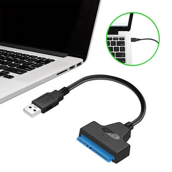 SATA į USB Adapteris SATA 3 Kabelių instaliavimo 6Gbps 2,5 Colių Išoriniai SSD HDD Kietąjį Diską 22 Pin Sata III Kabelis,USB 2.0/3.0,20 cm
