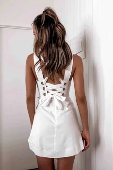 Seksualus Off-Pečių korėjos Paketo Klubo Šalis Suknelės Bohemijos Moterų Kryžiaus Suknelė 2020 Metų Vasaros Mados Bodycon Trumpą Suknelę Vestidos