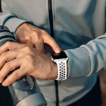 Silikono Dirželis Apple Watch band 44mm 40mm 38mm 42mm 44 mm minkštas Kvėpuojantis watchband correa apyrankę iWatch 3 4 5 6 se juosta