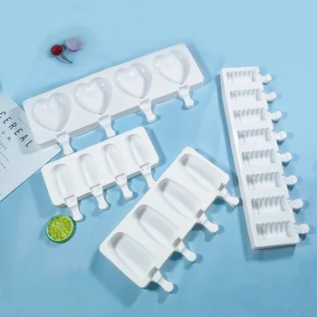 Silikono Ledų Formos 4 Langelio Ledo Kubelių padėklas Maistas Saugus Popsicle Maker 