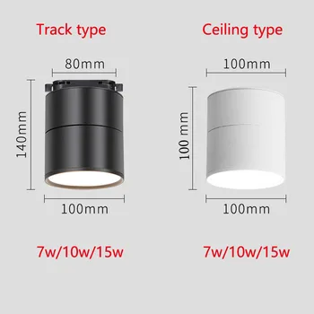 Sukiojamomis Paviršiaus Sumontuoti LED Downlight Lubų apšvietimas Gyvenimo Lempa 7w 10w 15w Lubų Fone namo apšvietimas