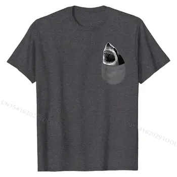 T-Shirt, Didysis Baltasis Ryklys Sprogo iš Kišenės Topai Marškinėliai Hip-Hop cosie Medvilnės Vyrų Marškinėliai cosie