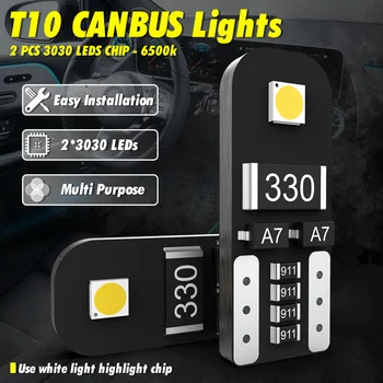 T10 W5W LED Lemputė Canbus 194 led Interjero Šviesos 