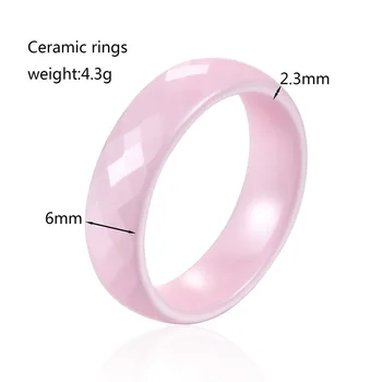 TIGRADE Keramikos Žiedas 6mm įvairiapusės Vyrų ir Moterų Žiedas 