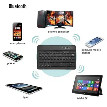 Ultra-plonas Nešiojamas Mini Belaidė Bluetooth-Klaviatūra suderinama Tablet Išmanųjį telefoną, Nešiojamąjį kompiuterį 
