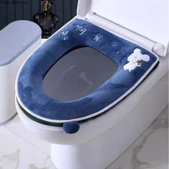 Universalus pliušinis Tualetas, Pagalvėlės, Namų apyvokos Šiltas, Minkštas Tirštėti klozeto Dangtis Žiemos Vandeniui WC Kilimėlis Vonios kambarys Produktus