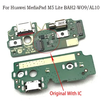 USB Maitinimo Įkrovimo lizdas Jungtis Valdybos Dalių Flex Kabelis Su Mikrofonu Mic Už Huawei Mediapad M5 lite BAH2-W09/AL10