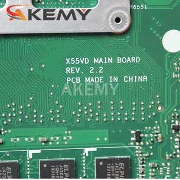 Už ASUS X55VD X55C nešiojamas plokštė X55VD REV2.2/2.1 HM76 PGA 989 N13M-GE6-S-A1 GeForce GT610M mainboard patikrintas 2GB RAM