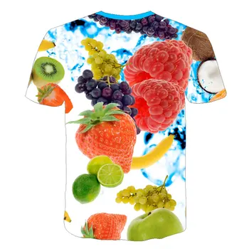 Vasarą Šviežių Braškių, Citrinų Vaisių Dizaino 3D Spausdinimo T-shirt 2021 Naujas Vyrų ir Moterų Atsitiktinis Mados T-shirt Didelio Dydžio 6x