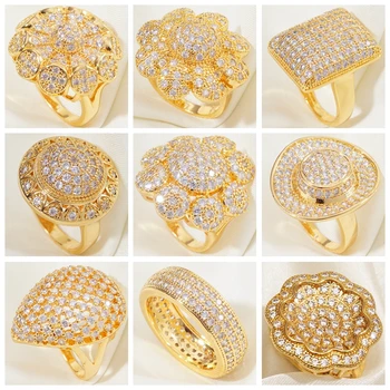Vestuvių geltonos aukso užpildytas dideli žiedai moterims anillos mujer bagues pour femme akmens žiedas vyrų papuošalai bague homme accesorios